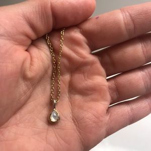 Kendra Scott white stone charm on 16” chain - gold